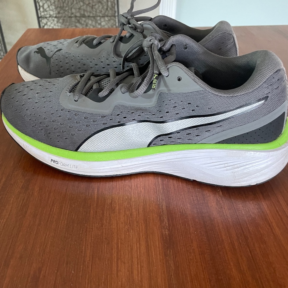 Puma Aviator ProFoam Men’s Running Shoes 9.5 Gray Green White - Picture 2 of 9